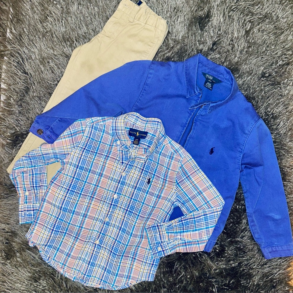 Ralph Lauren Polo Gingham Button Down, Polo Bomber Coat & Polo Slacks
